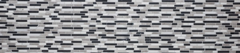 Piastrella di mosaico dipinta a mano marmo pietra naturale beige grigio nero Brick Botticino Nero MOS40-0204_m
