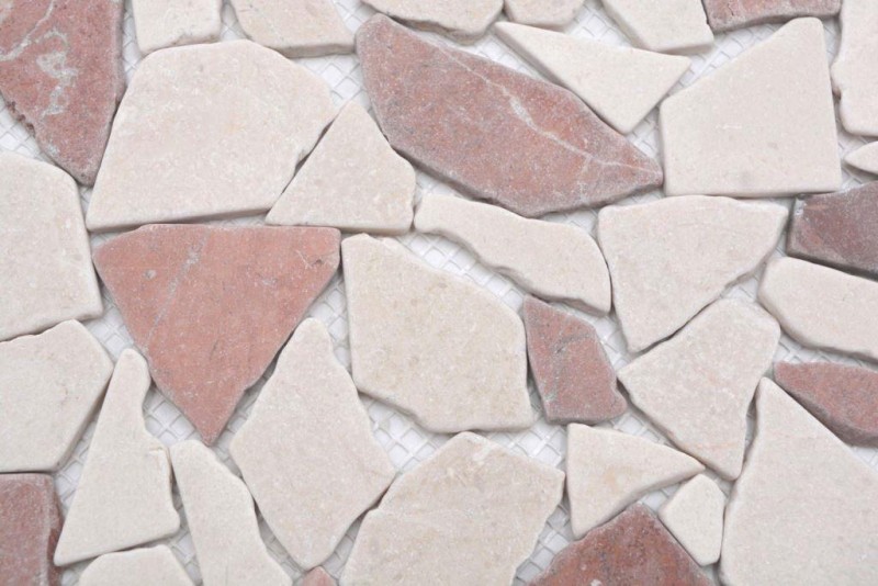 Mosaico di cava in pietra naturale rosso beige poligonale Rosso Verona splashback piastrella backsplash muro cucina - MOS44-1002