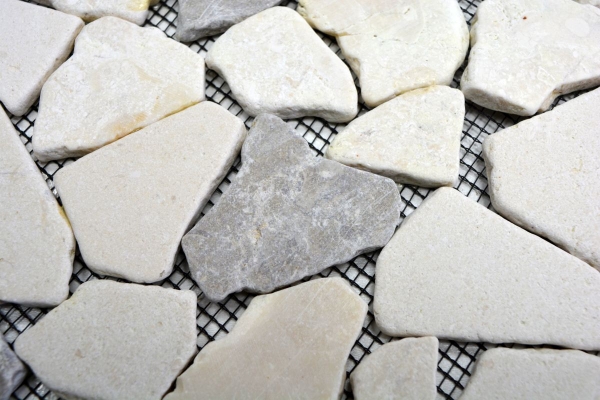 Piastrella di mosaico in marmo pietra naturale grigio beige cava Ciot Grey Botticino MOS44-0108_f
