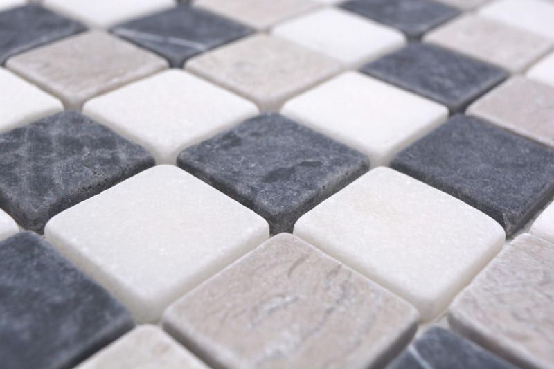 Mosaico in marmo pietra naturale beige grigio nero backsplash - MOS40-MOS32/1125