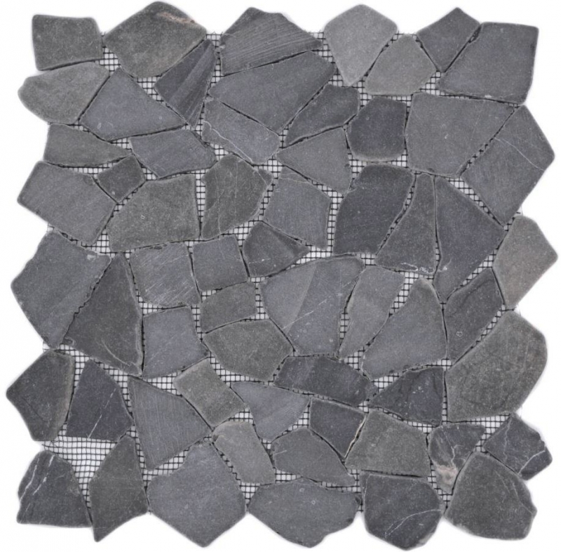 Mosaico di cava in pietra naturale grigio antracite piastrelle poligonali backsplash cucina parete bagno - MOS44-30-120