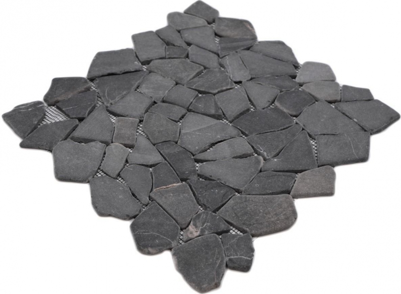 Mosaico di cava in pietra naturale grigio antracite piastrelle poligonali backsplash cucina parete bagno - MOS44-30-120