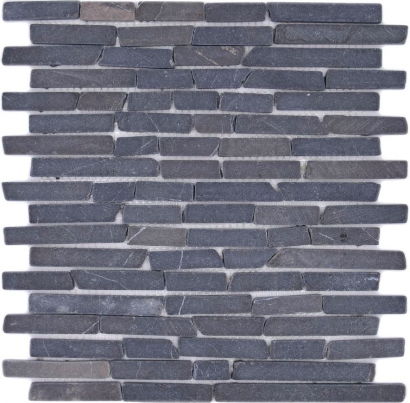 Mosaico di marmo pietra naturale grigio antracite mattone composito splashback piastrelle backsplash parete cucina - MOS40-0125