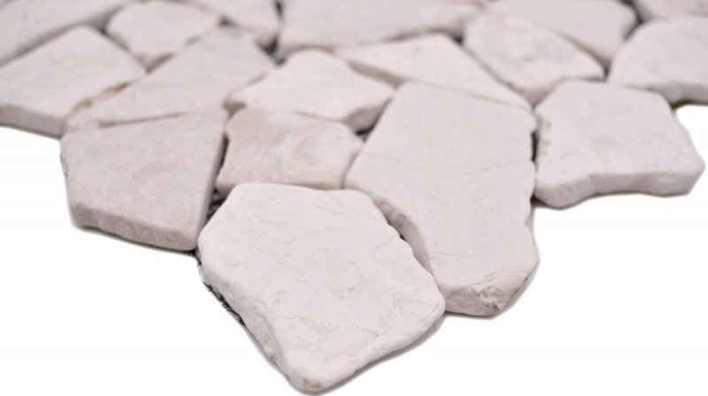 Mosaico di marmo di cava pietra naturale beige chiaro avorio piastrelle poligonali rivestimento parete - MOS44-30-100