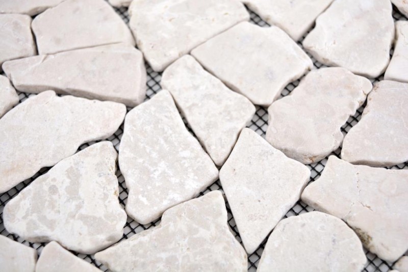 Mosaico di marmo di cava pietra naturale beige chiaro avorio piastrelle poligonali rivestimento parete - MOS44-30-100