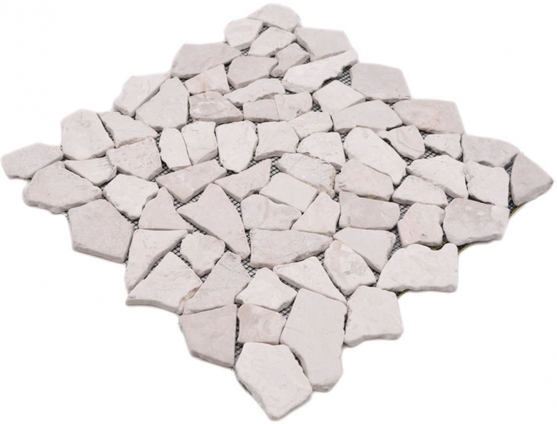 Mosaico di marmo di cava pietra naturale beige chiaro avorio piastrelle poligonali rivestimento parete - MOS44-30-100