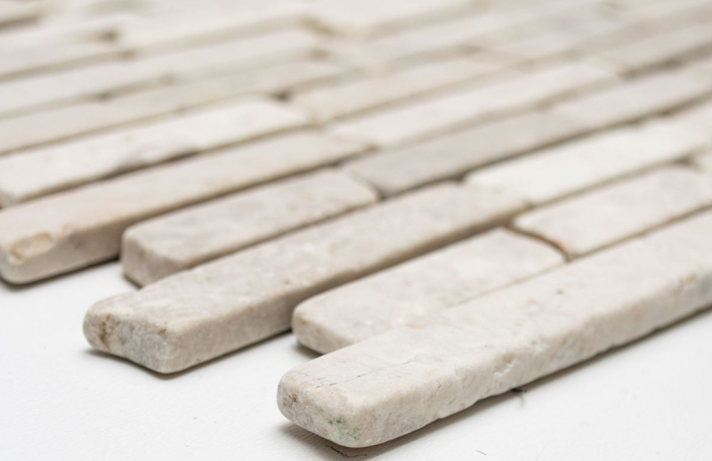 Piastrella di mosaico dipinta a mano Marmo pietra naturale beige chiaro Brick Biancone MOS40-0105_m