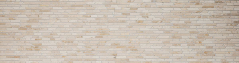 Piastrella di mosaico dipinta a mano Marmo pietra naturale beige chiaro Brick Biancone MOS40-0105_m