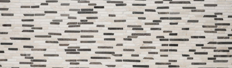 Piastrella di mosaico dipinta a mano Marmo pietra naturale beige nero Mattone BianconeJava MOS40-0115_m