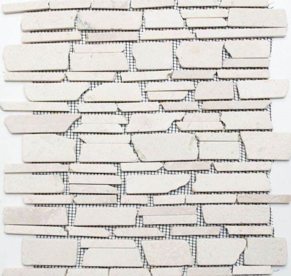 Piastrella di mosaico campione a mano marmo pietra naturale beige chiaro mattone mosaico Biancone MOS40-0200_m