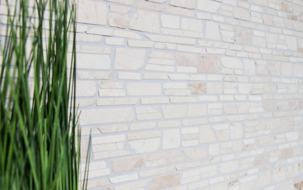 Piastrella di mosaico campione a mano marmo pietra naturale beige chiaro mattone mosaico Biancone MOS40-0200_m