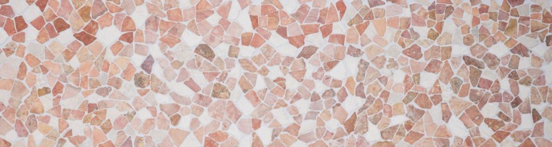 Mosaico di cava in pietra naturale beige rosso poligonale Rosso Cream piastrelle backsplash rivestimento cucina - MOS44-30-130