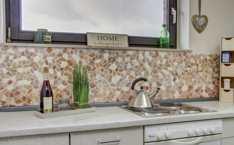 Mosaico di cava in pietra naturale beige rosso poligonale Rosso Cream piastrelle backsplash rivestimento cucina - MOS44-30-130
