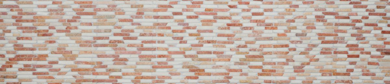 Piastrella di mosaico dipinta a mano marmo pietra naturale beige rosso Brick RossoCream MOS40-0135_m