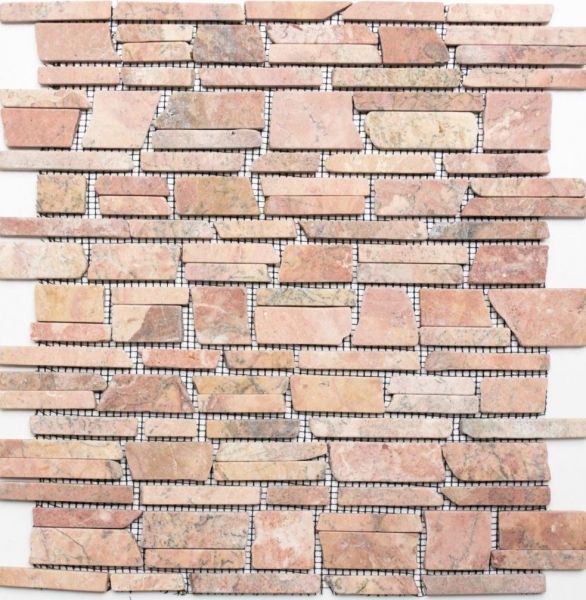 Piastrella di mosaico dipinta a mano marmo pietra naturale rosso mattone mosaico Rossoverona MOS40-0220_m