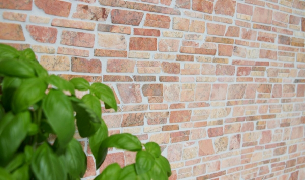 Piastrella di mosaico dipinta a mano marmo pietra naturale rosso mattone mosaico Rossoverona MOS40-0220_m