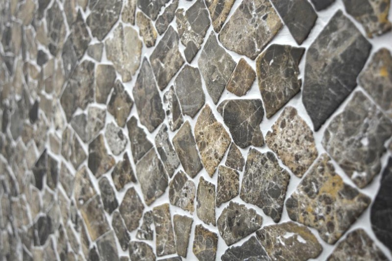 Mosaico di cava in pietra naturale beige marrone scuro poligonale Castanao piastrella per parete cucina bagno - MOS44-30-180