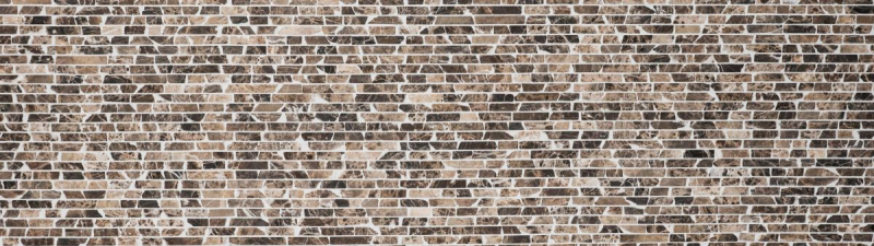 Mosaico di marmo pietra naturale beige marrone scuro Brick Castanao composito piastrella da parete bagno - MOS40-0185
