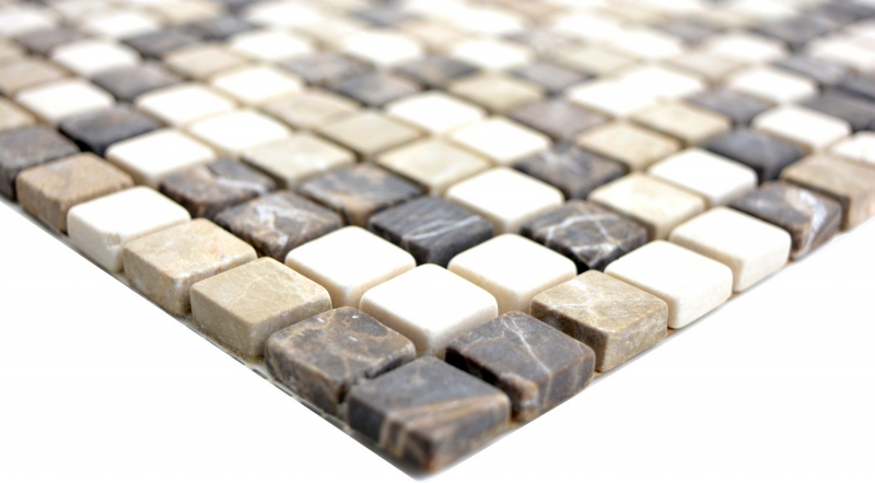 Piastrella di mosaico dipinta a mano marmo pietra naturale beige marrone Castanao Biancone MOS38-1213_m