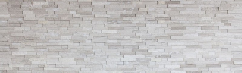 Muro di marmo a mosaico in pietra naturale mattone grigio chiaro a strisce piastrelle backsplash muro - MOS40-3D20