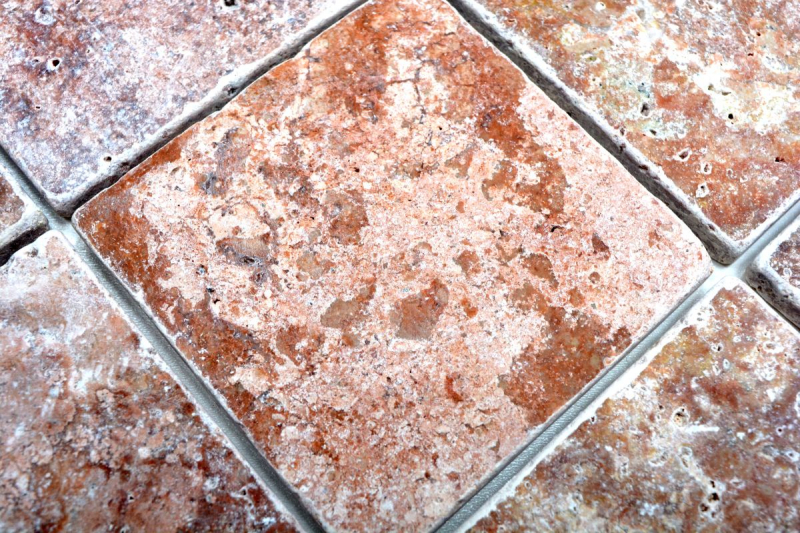 Piastrella Travertino pietra naturale rosa piastrella pietra naturale Rosso aspetto antico piastrella pavimento piastrella parete piastrella cucina - MOSF-45-46130