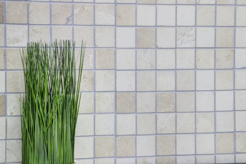 Piastrella di marmo a mosaico pietra naturale avorio crema chiaro beige piastrelle backsplash muro piastrelle cucina bagno - MOS36-0106