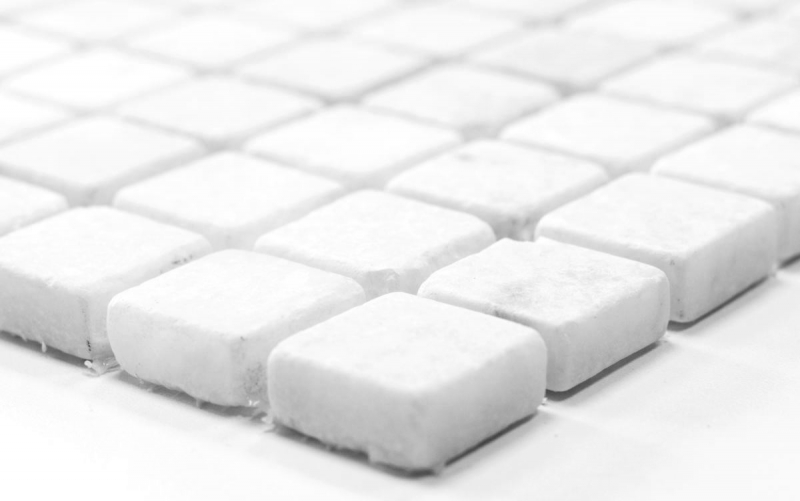 Piastrella di mosaico dipinta a mano in marmo pietra naturale bianco Ibiza Antique Marble MOS40-42023_m