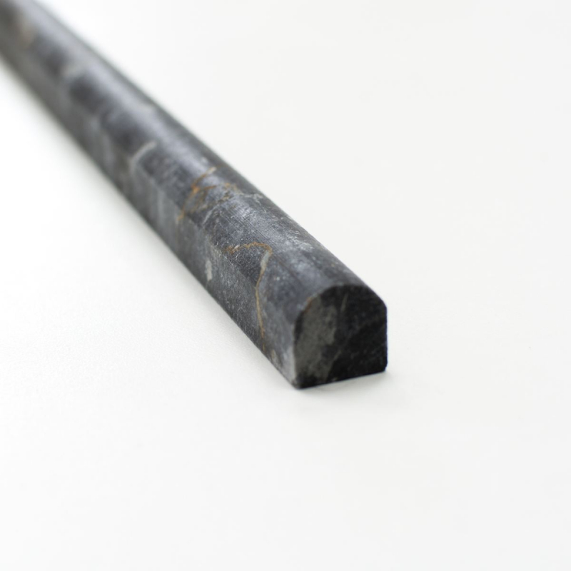 Bordo marmo pietra naturale nero nero antracite grigio scuro profilo matita aspetto antico parete cucina pavimento - MOSPENC-43315