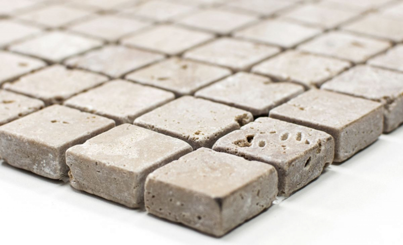 Travertino mosaico piastrelle terrazza pavimento pietra naturale noce marrone piatto doccia doccia parete piastrelle backsplash cucina - MOS43-44023