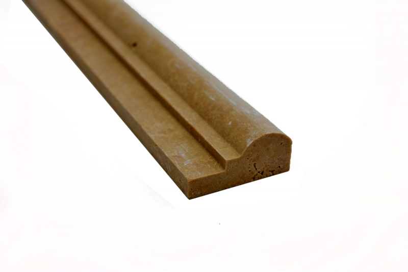 Bordo travertino pietra naturale noce marrone profilo pietra naturale aspetto antico parete pavimento bagno cucina WC sauna - MOSProf-44348