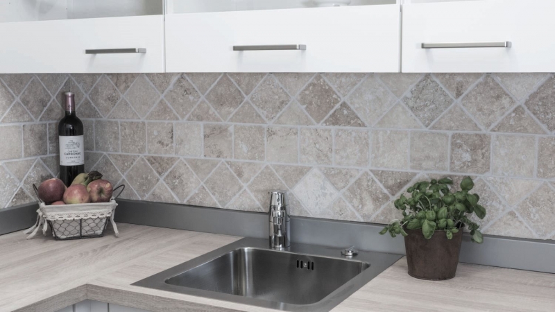 Piastrella Travertino pietra naturale Chiaro beige crema pietra naturale piastrella aspetto antico piatto doccia doccia parete cucina piastrella - MOSF-45-46079