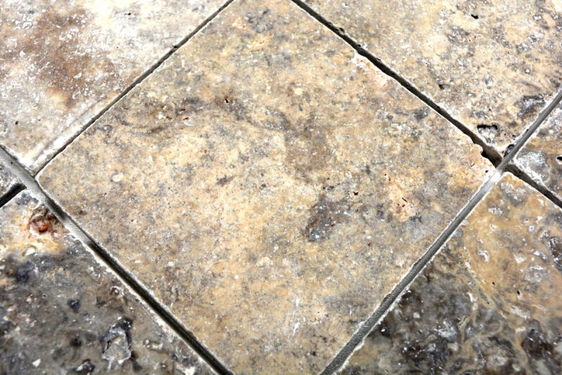 Piastrella Travertino pietra naturale Argento argento bianco grigio chiaro piastrella pietra naturale argento aspetto antico piatto doccia piastrella parete cucina - MOSF-45-47010