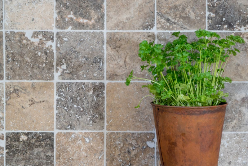 Piastrella Travertino pietra naturale Argento argento bianco grigio chiaro piastrella pietra naturale argento aspetto antico piatto doccia piastrella parete cucina - MOSF-45-47010