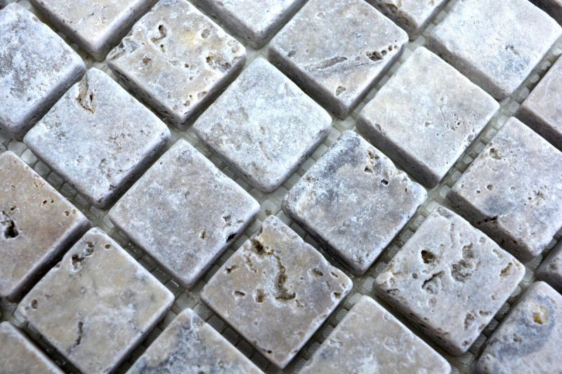 Travertino mosaico piastrelle terrazza pavimento pietra naturale grigio chiaro argento beige backsplash muro piastrelle cucina piastrelle doccia piatto - MOS43-47023