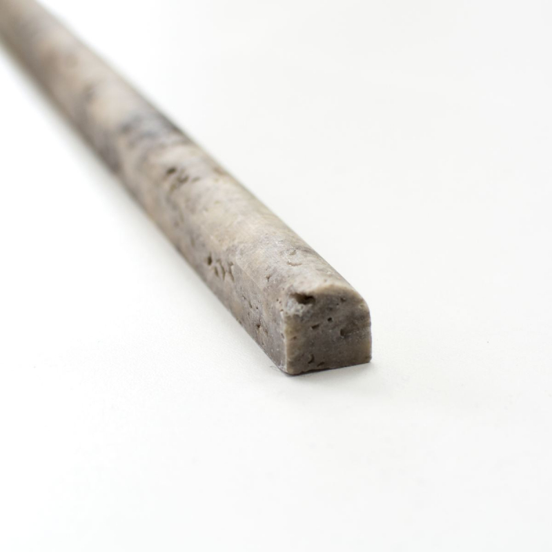 Bordo travertino pietra naturale Argento argento bianco grigio chiaro profilo pietra naturale Matita argento aspetto antico parete pavimento cucina - MOSPENC-47315