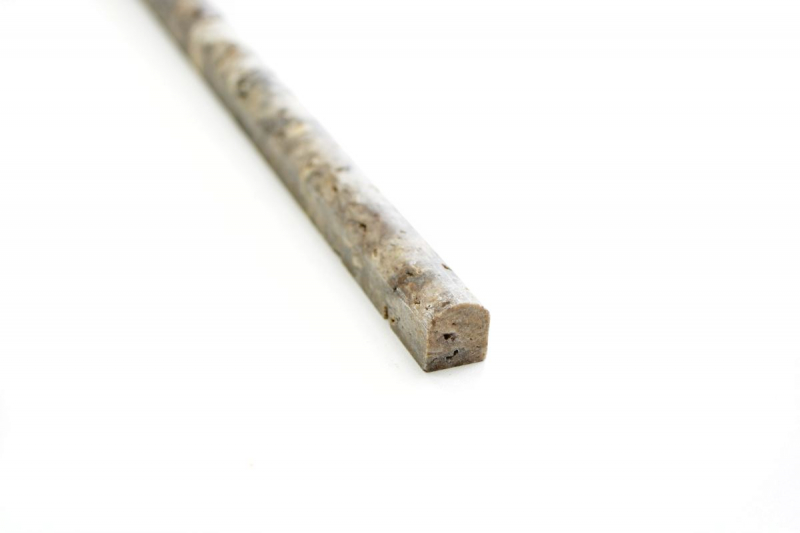 Bordo travertino pietra naturale Argento argento bianco grigio chiaro profilo pietra naturale Matita argento aspetto antico parete pavimento cucina - MOSPENC-47315