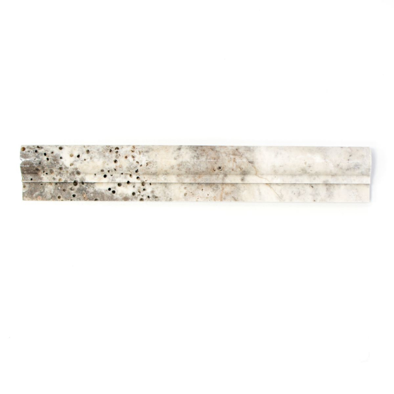 Bordo Travertino pietra naturale bianco grigio profilo Ogee1 argento Travertino antico MOSProf-47348_f