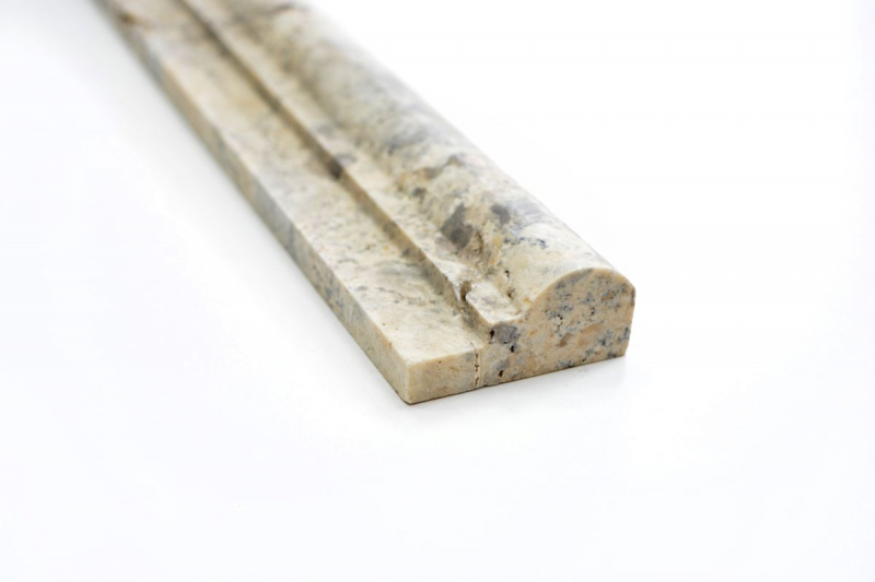 Bordo Travertino pietra naturale bianco grigio profilo Ogee1 argento Travertino antico MOSProf-47348_f