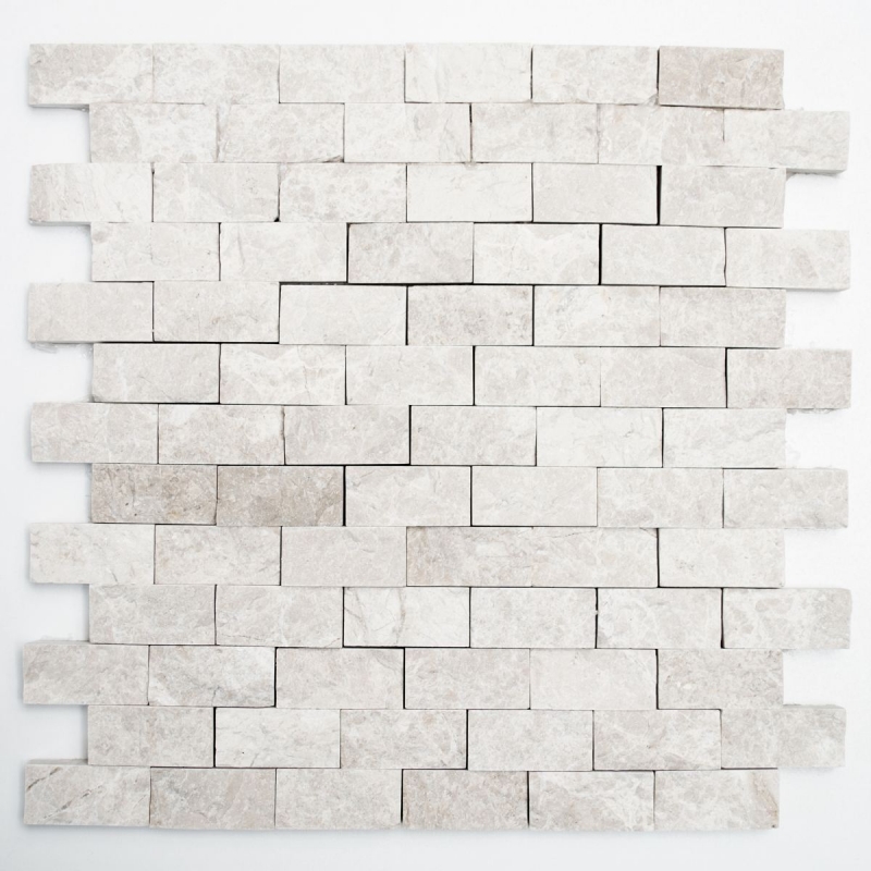 Mosaico dipinto a mano muro di pietra marmo pietra naturale avorio Brick Splitface Botticino Marble 3D MOS45-1202_m