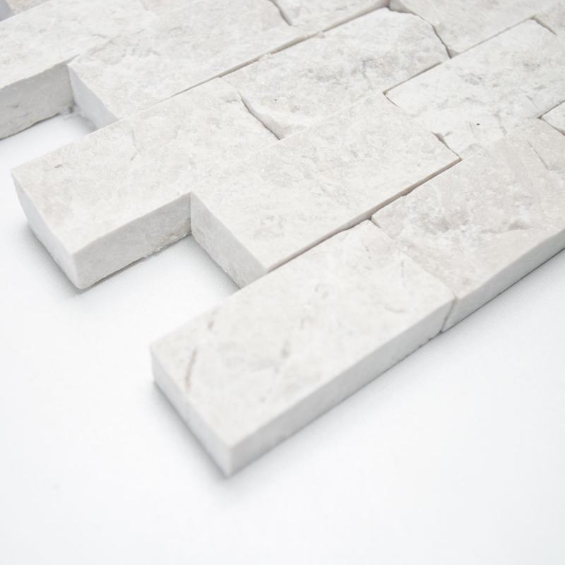 Mosaico dipinto a mano muro di pietra marmo pietra naturale avorio Brick Splitface Botticino Marble 3D MOS45-1202_m