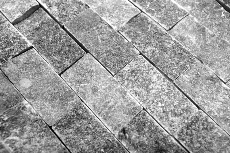 Mosaico pietra muro marmo pietra naturale grigio antracite Brick Splitface grigio Marmo 3D MOS40-48196_f
