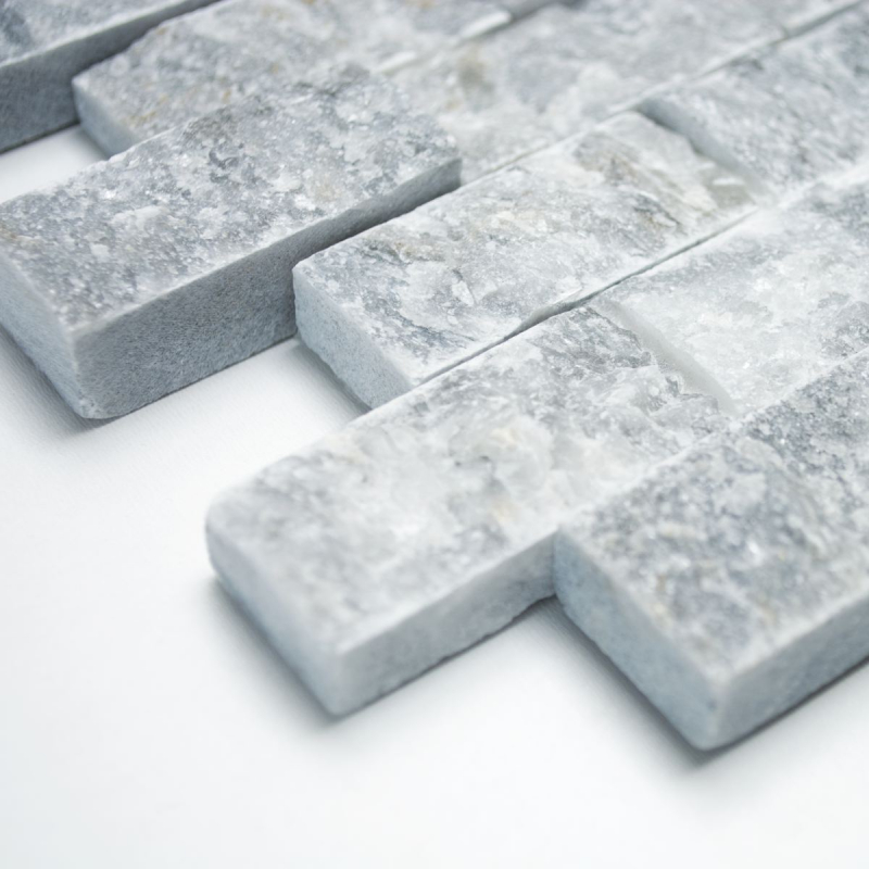 Mosaico pietra muro marmo pietra naturale grigio antracite Brick Splitface grigio Marmo 3D MOS40-48196_f