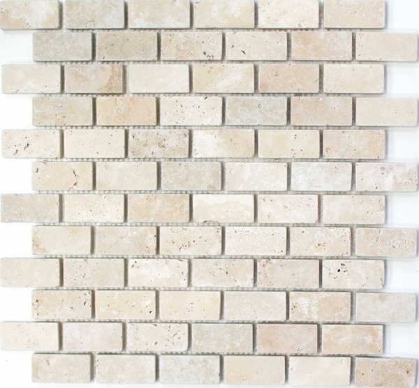 Travertino mosaico piastrelle terrazza pavimento pietra naturale beige crema mattone mattone aspetto piatto doccia doccia parete piastrelle backsplash bagno - MOS43-46234
