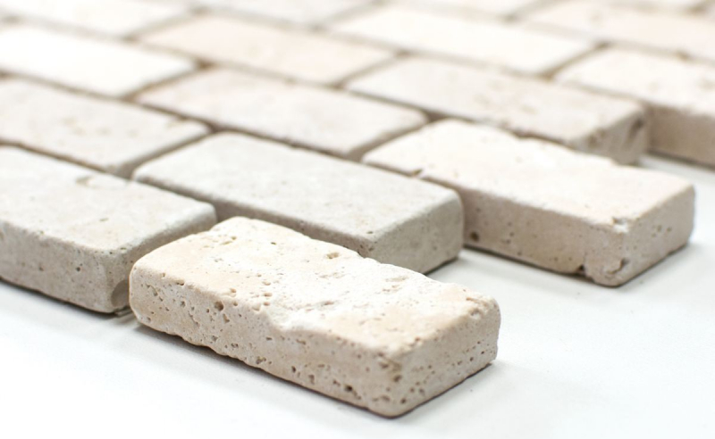 Travertino mosaico piastrelle terrazza pavimento pietra naturale beige crema mattone mattone aspetto piatto doccia doccia parete piastrelle backsplash bagno - MOS43-46234