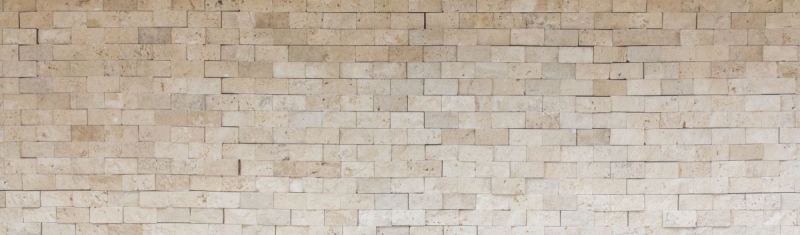 Travertino pietra muro pietre muro pietra naturale beige mattone faccia a spacco 3D piastrelle backsplash cucina piastrella muro - MOS43-46248