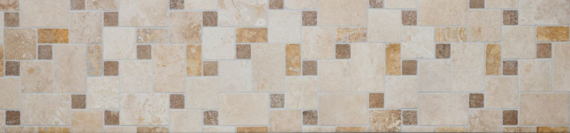 Piastrelle di travertino a mosaico pavimento terrazzo pietra naturale beige marrone dorato piastrella di pavimento legame romano - MOS43-1204