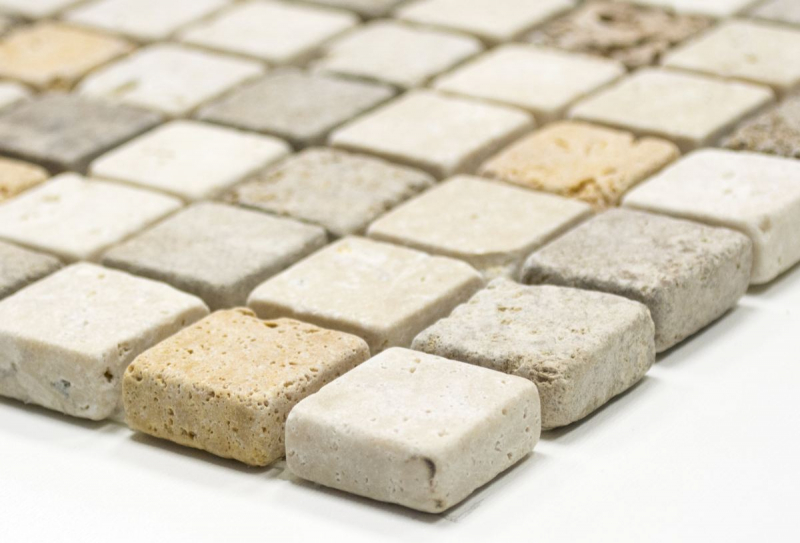 Travertino mosaico piastrelle terrazza pavimento pietra naturale beige marrone dorato backsplash piatto doccia parete doccia cucina - MOS43-46380