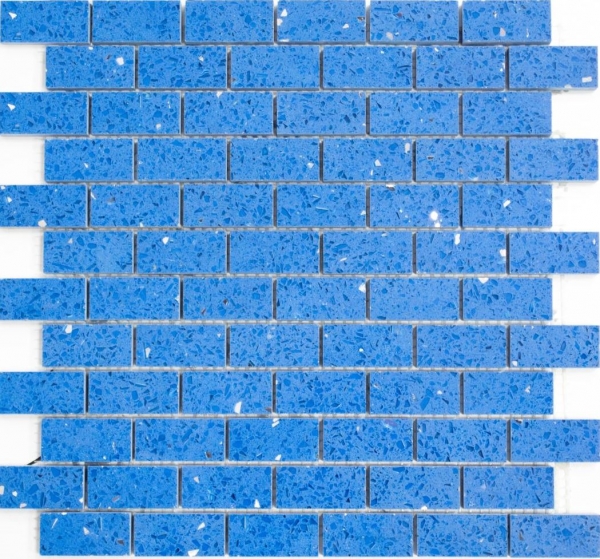 Mosaico dipinto a mano per lalzatina della cucina Pietra artificiale composita al quarzo Brick Blu artificiale MOS46-ASMB5_m