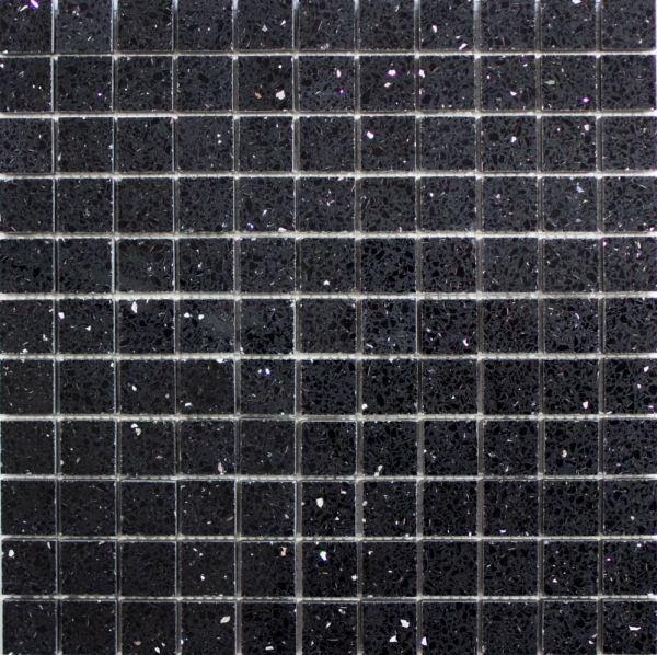 Piastrelle di mosaico quarzo composito pietra artificiale Nero artificiale MOS46-ASM22