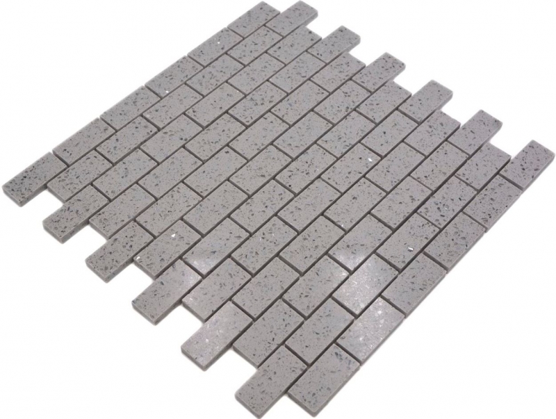 Piastrelle di mosaico quarzo composito pietra artificiale Brick Artifical grey MOS46-0204